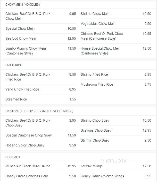 Phoenix Buffet - Red Deer, AB menu_pic