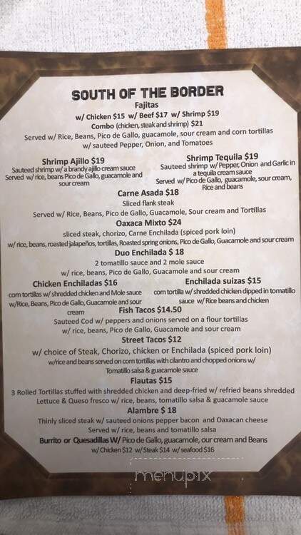 Zicatela's Bar and Restaurant - Saugerties, NY menu_pic