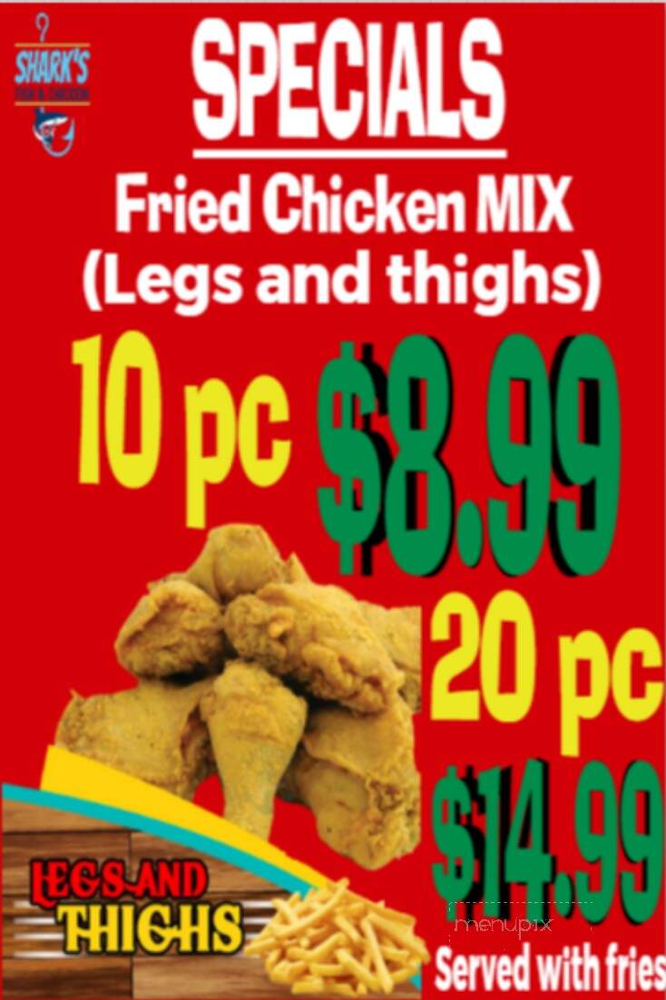Shark's Fish and Chicken - Lanham, MD menu_pic
