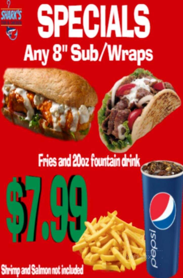 Shark's Fish and Chicken - Lanham, MD menu_pic