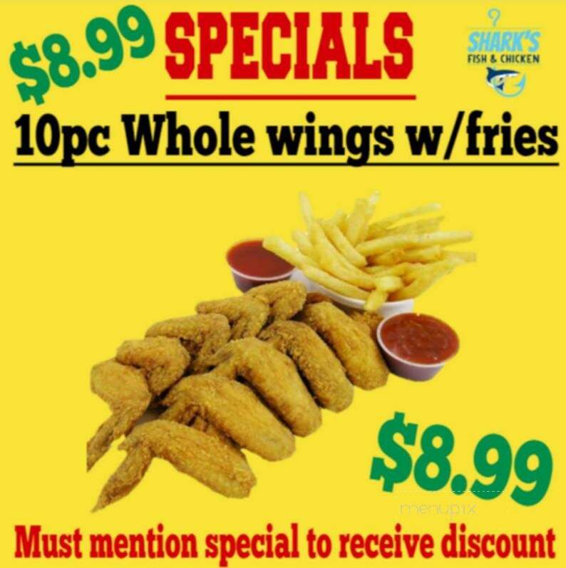 Shark's Fish and Chicken - Lanham, MD menu_pic