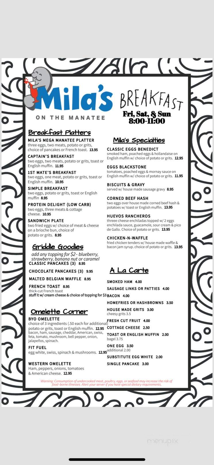 Mila's On the Manatee - Palmetto, FL menu_pic