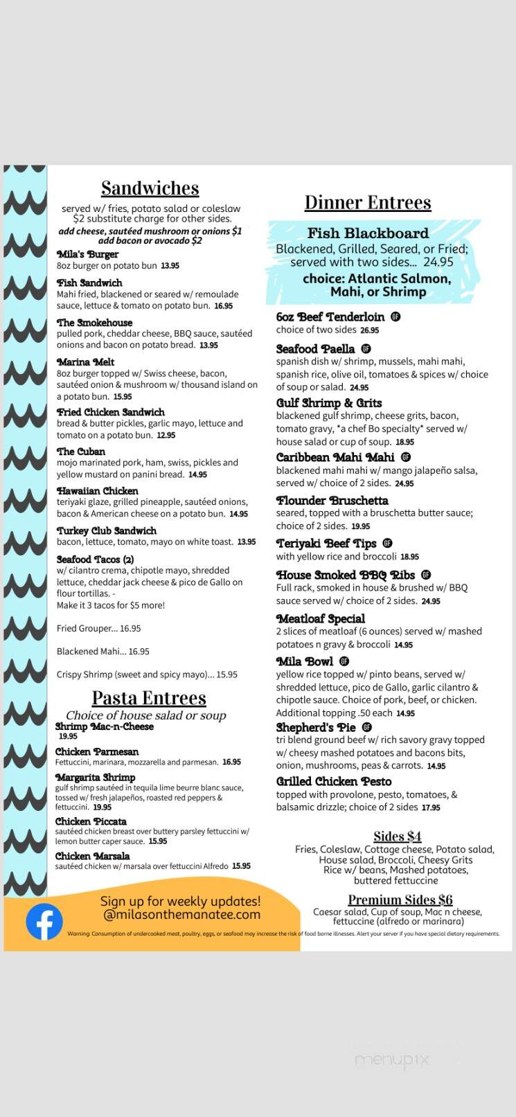 Mila's On the Manatee - Palmetto, FL menu_pic
