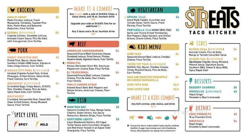 Streats Taco Kitchen - Zeeland, MI menu_pic