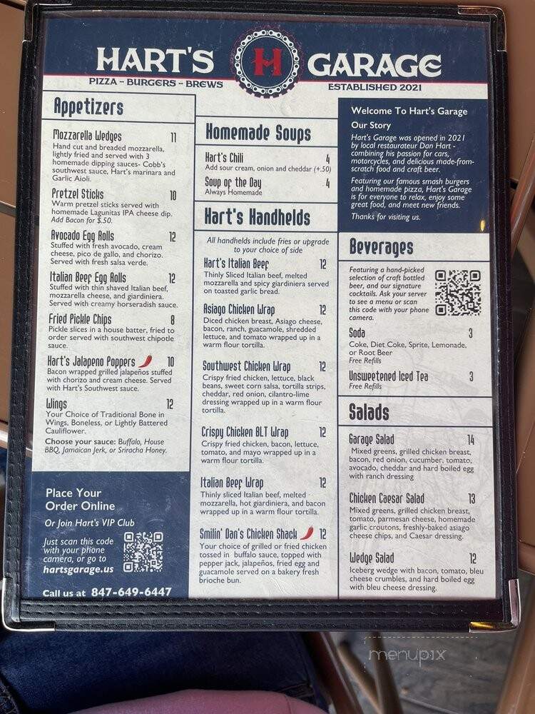 Hart's Garage - Hampshire, IL menu_pic