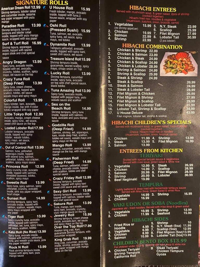 U House - Berkeley Township, NJ menu_pic