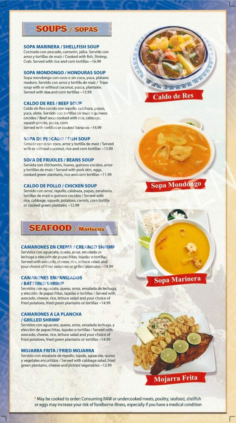 Pirulos Restaurant - Spindale, NC menu_pic