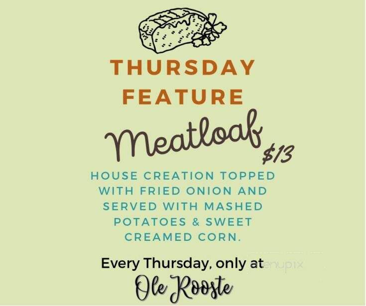 Ole Rooste - Connersville, IN menu_pic