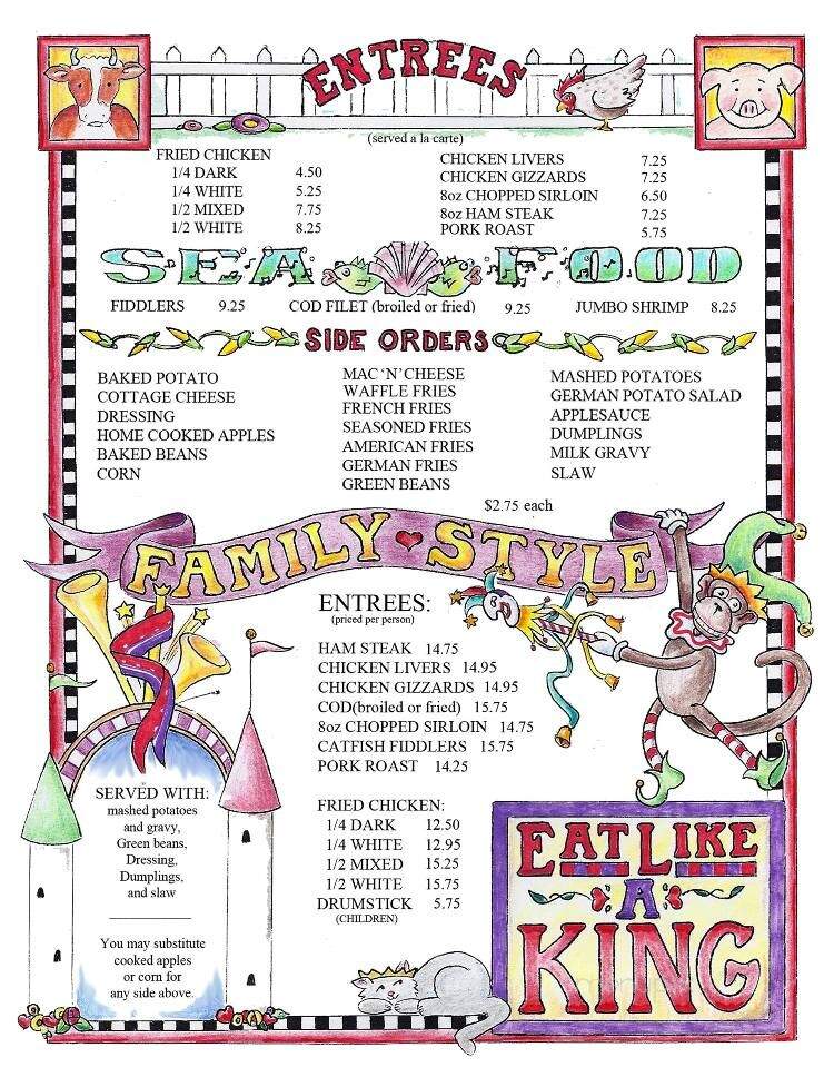 Silver Bell Restaurant - Wadesville, IN menu_pic