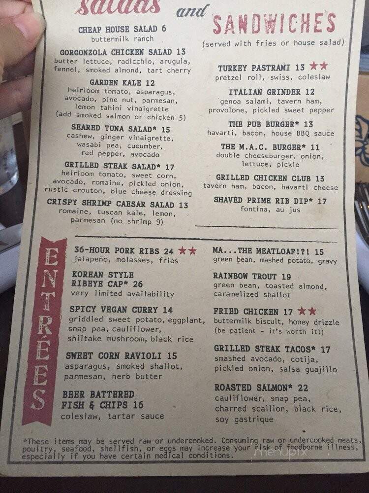 The Yard at Farmer Arts District - Tempe, AZ menu_pic