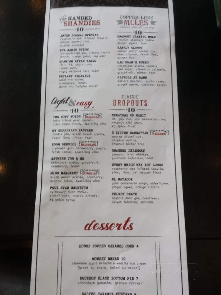 The Yard at Farmer Arts District - Tempe, AZ menu_pic