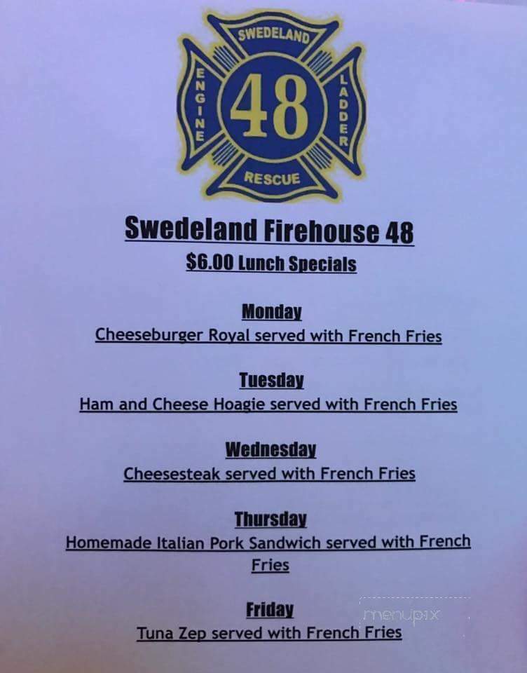 Swedeland Volunteer Fire Company - Swedeland, PA menu_pic