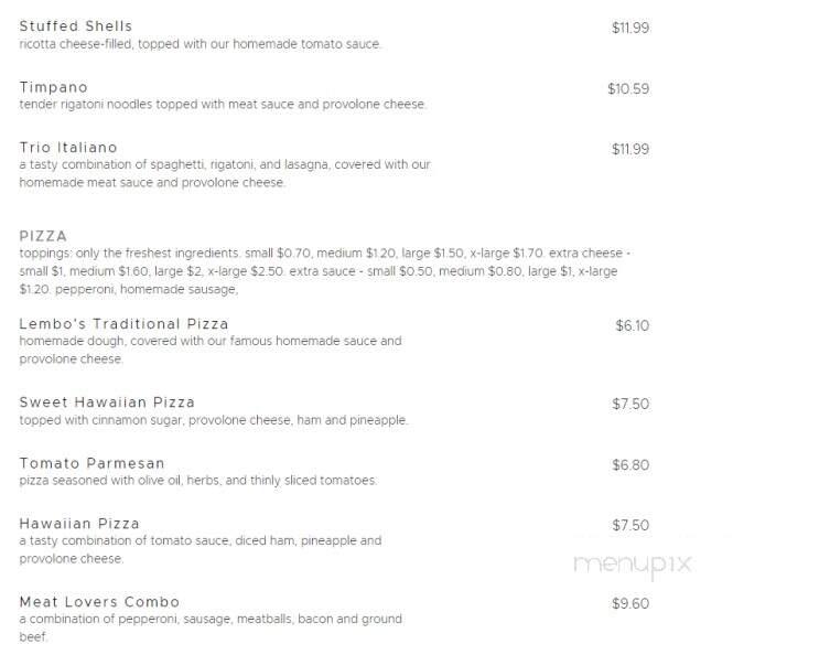 Lembos Italian Restaurant - Akron, OH menu_pic