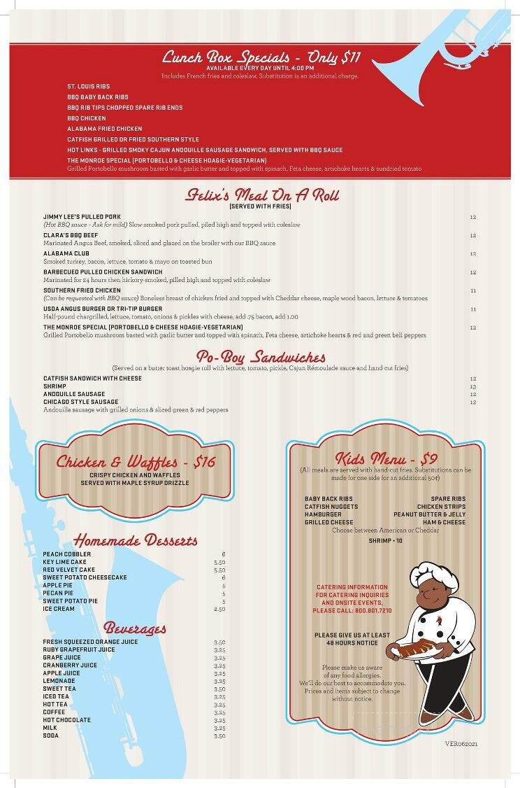 Felix's BBQ With Soul - Oceanside, CA menu_pic