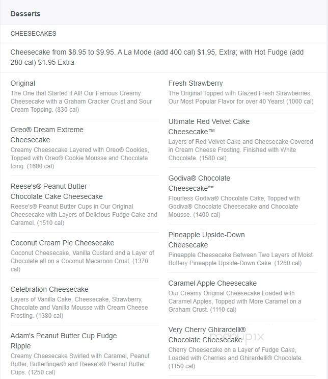 Naples Cheesecake Co. - Naples, FL menu_pic