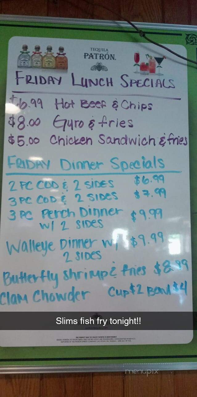 Slim's Lake Hallie Tavern - Chippewa Falls, WI menu_pic