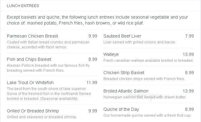 Barker's Island Inn Galley - Superior, WI menu_pic