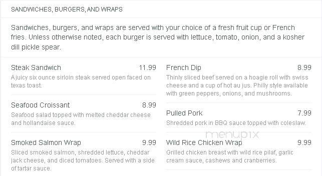 Barker's Island Inn Galley - Superior, WI menu_pic