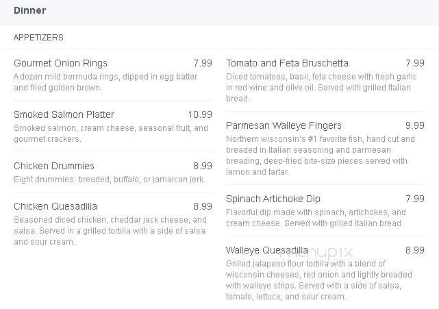 Barker's Island Inn Galley - Superior, WI menu_pic