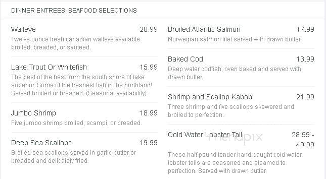 Barker's Island Inn Galley - Superior, WI menu_pic