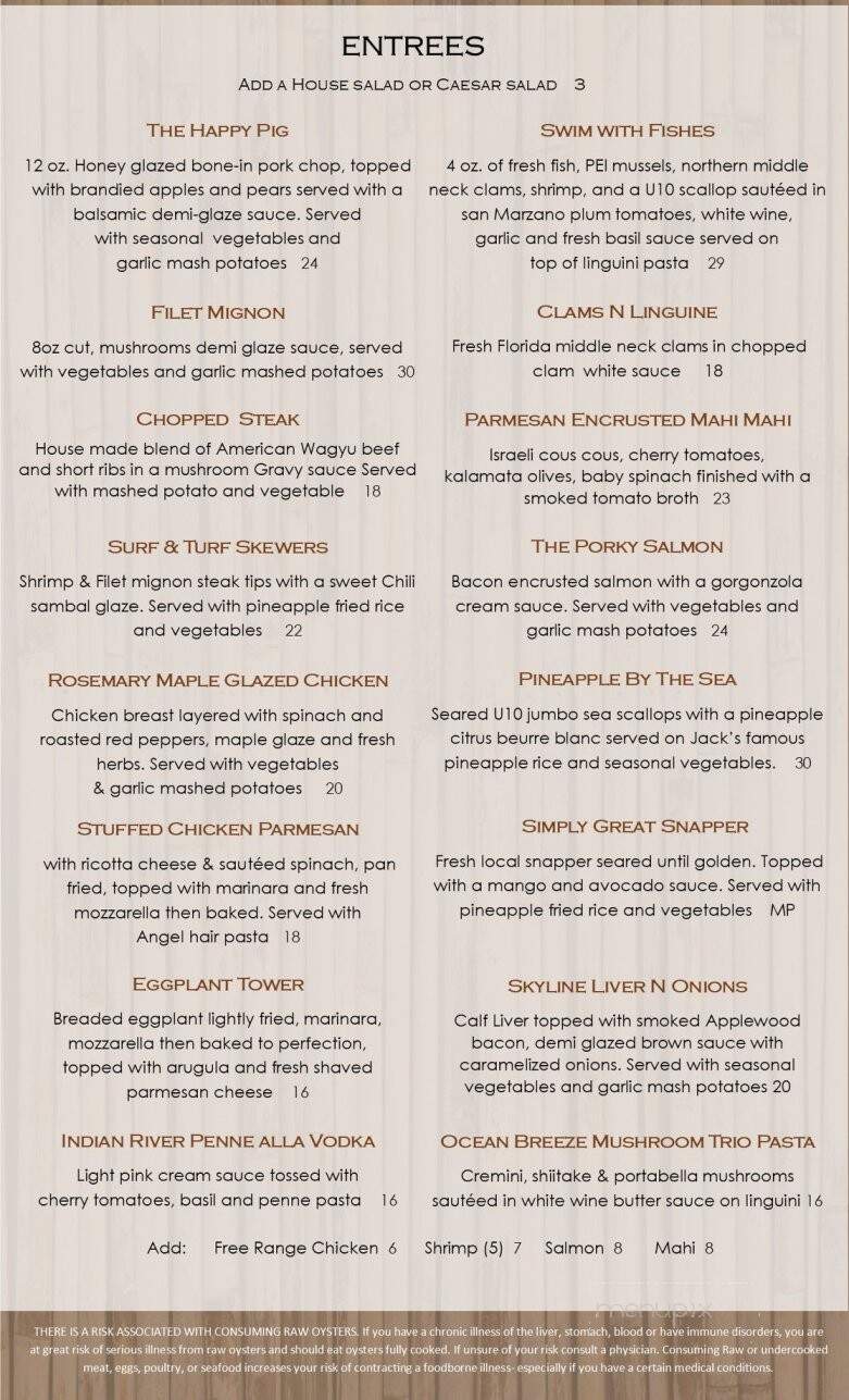 Pineapple Jacks Bistro - Jensen Beach, FL menu_pic