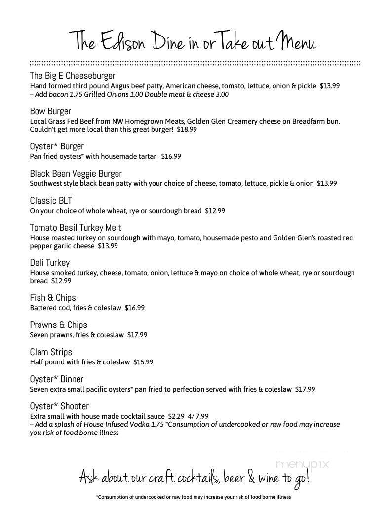 Edison Inn - Bow, WA menu_pic