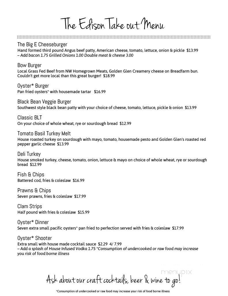 Edison Inn - Bow, WA menu_pic