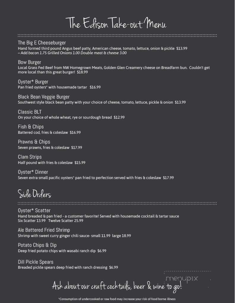 Edison Inn - Bow, WA menu_pic