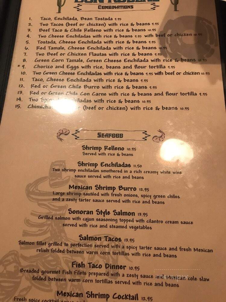 Don Ruben's Mexican Restaurant - Glendale, AZ menu_pic