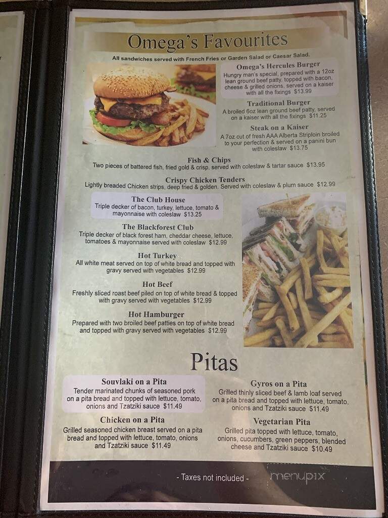 Omega Family Restaurant - Kitchener, ON menu_pic
