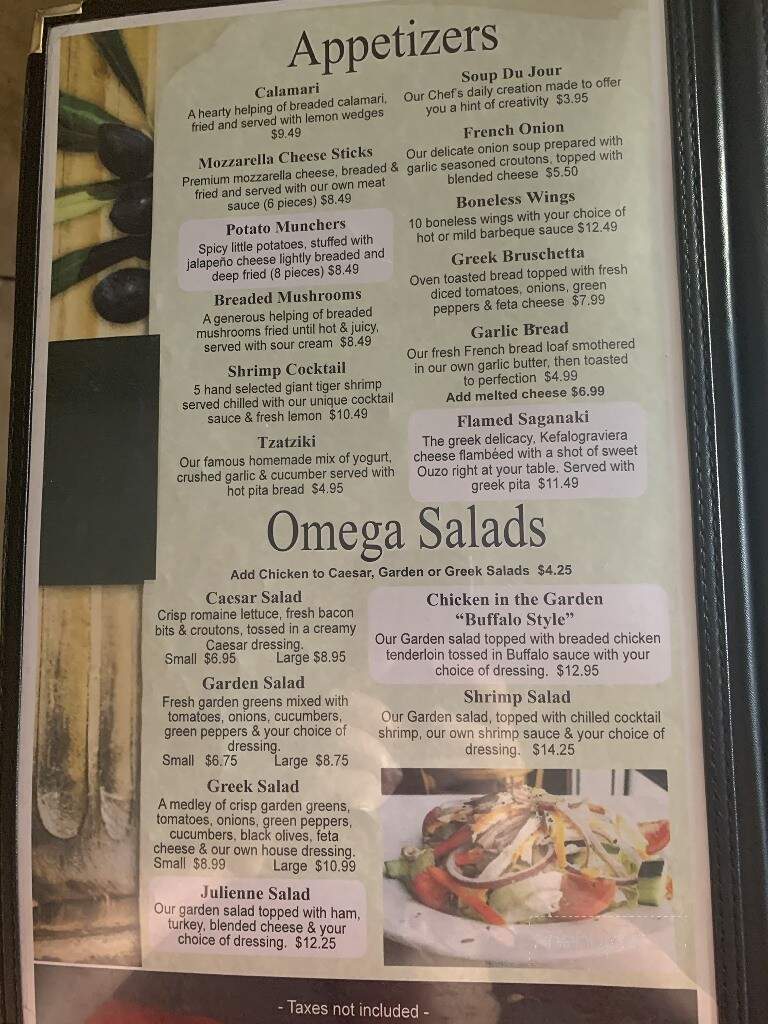 Omega Family Restaurant - Kitchener, ON menu_pic