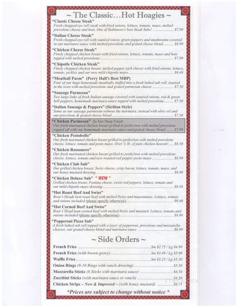 Cannella's Italian Eatery - Nottingham, MD menu_pic