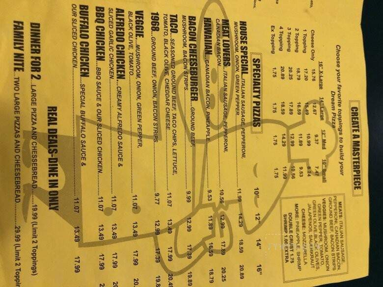 Yellow Mushroom Restaurant - Waseca, MN menu_pic