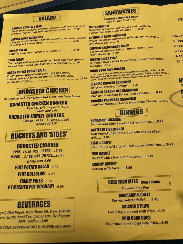 Yellow Mushroom Restaurant - Waseca, MN menu_pic