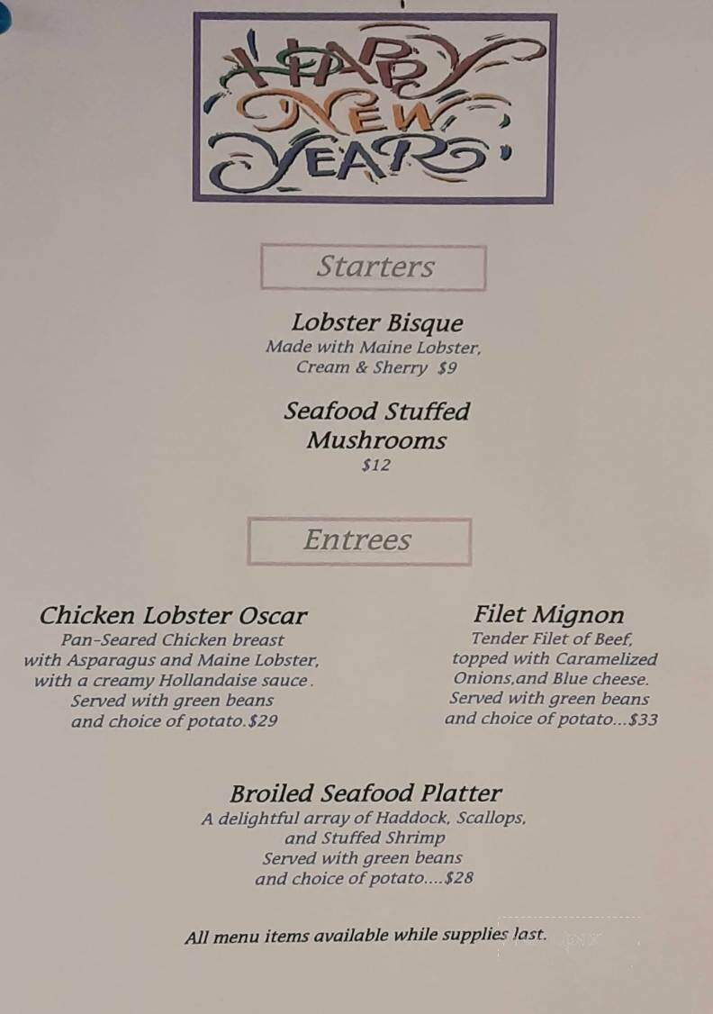 J's Corner Restaurant & Lounge - Gorham, NH menu_pic