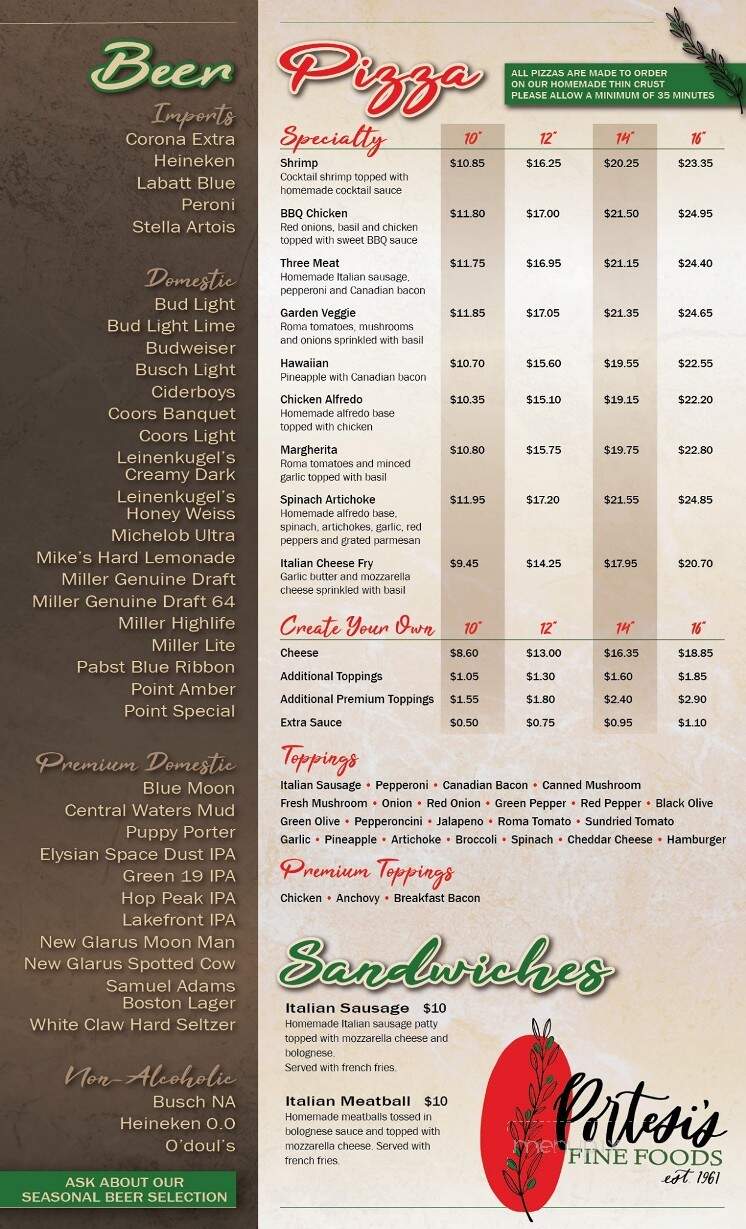 Portesi Fine Foods - Wisconsin Rapids, WI menu_pic