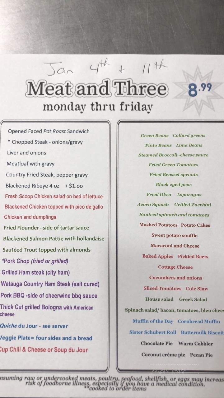 Sunny Rock Eggs and Things - Blowing Rock, NC menu_pic