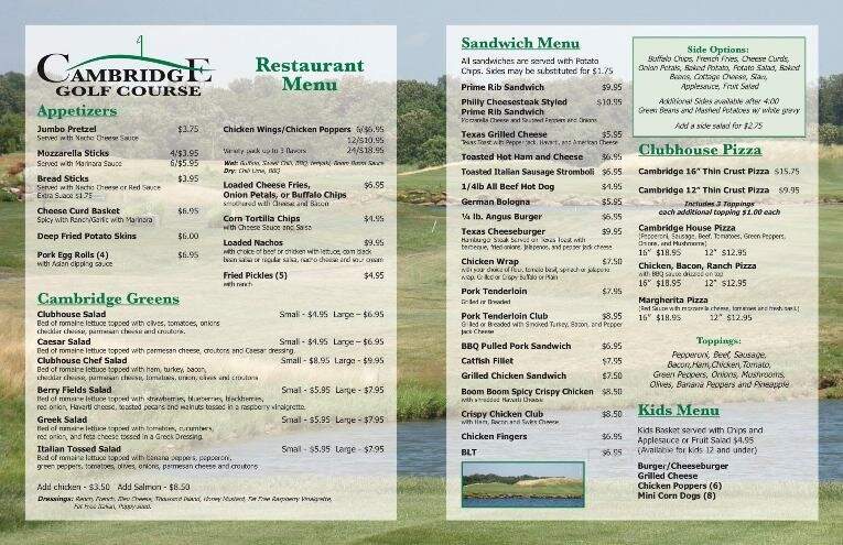 Cambridge Grill - Evansville, IN menu_pic