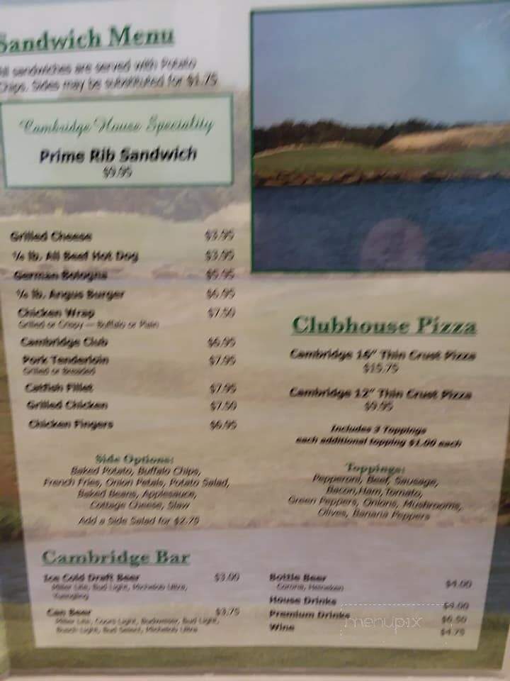 Cambridge Grill - Evansville, IN menu_pic