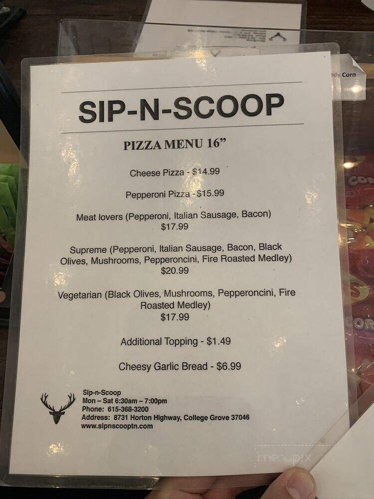 Sip-n-Scoop - College Grove, TN menu_pic