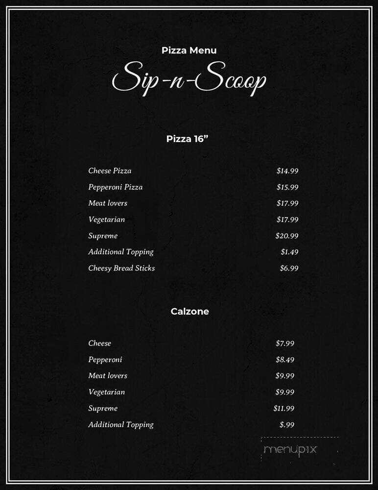Sip-n-Scoop - College Grove, TN menu_pic