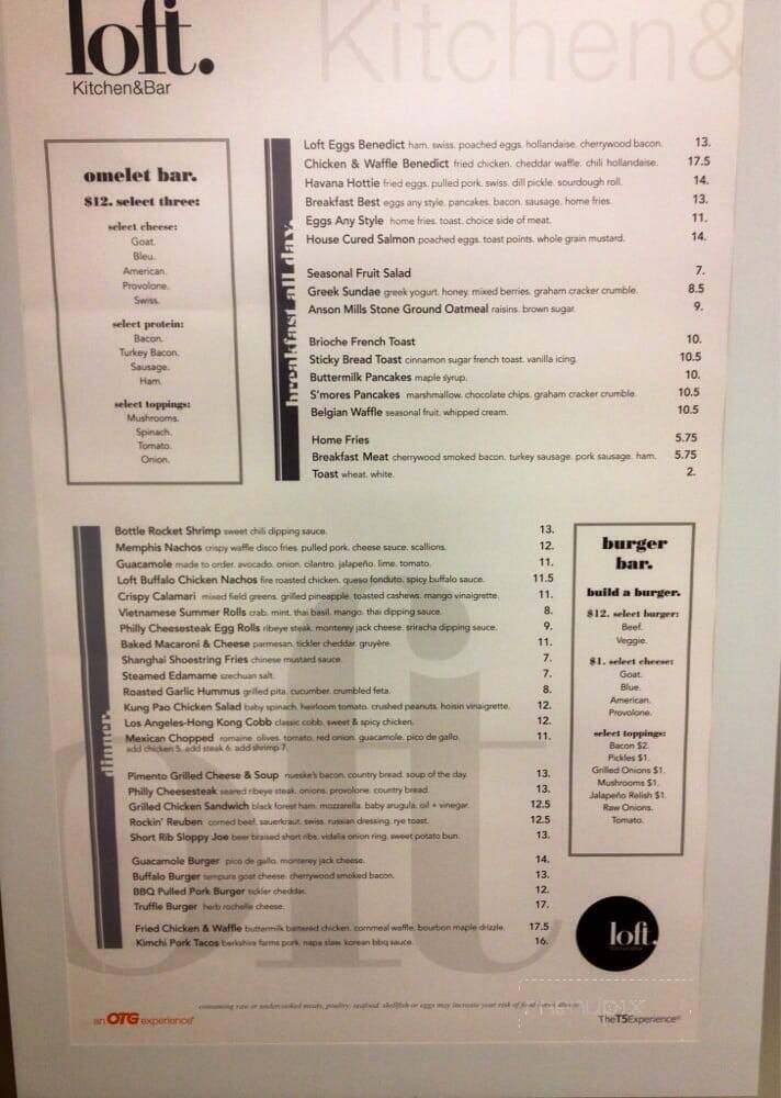 Loft - Jamaica, NY menu_pic