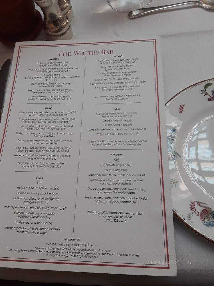 The Whitby Bar and Restaurant - New York, NY menu_pic