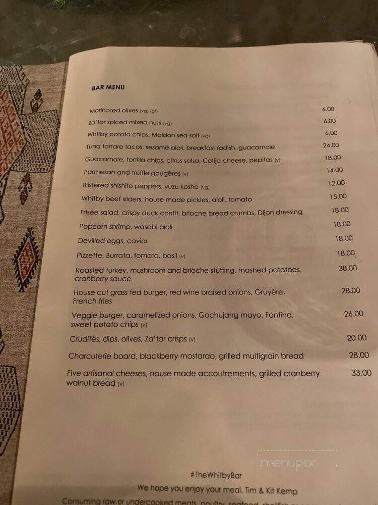 The Whitby Bar and Restaurant - New York, NY menu_pic