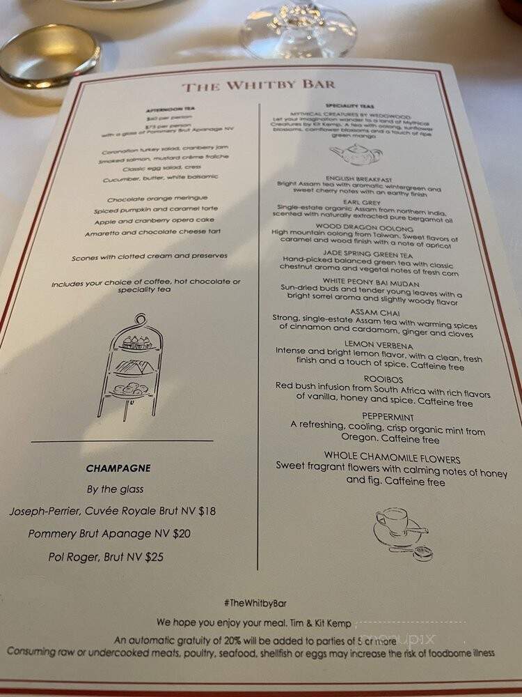 The Whitby Bar and Restaurant - New York, NY menu_pic