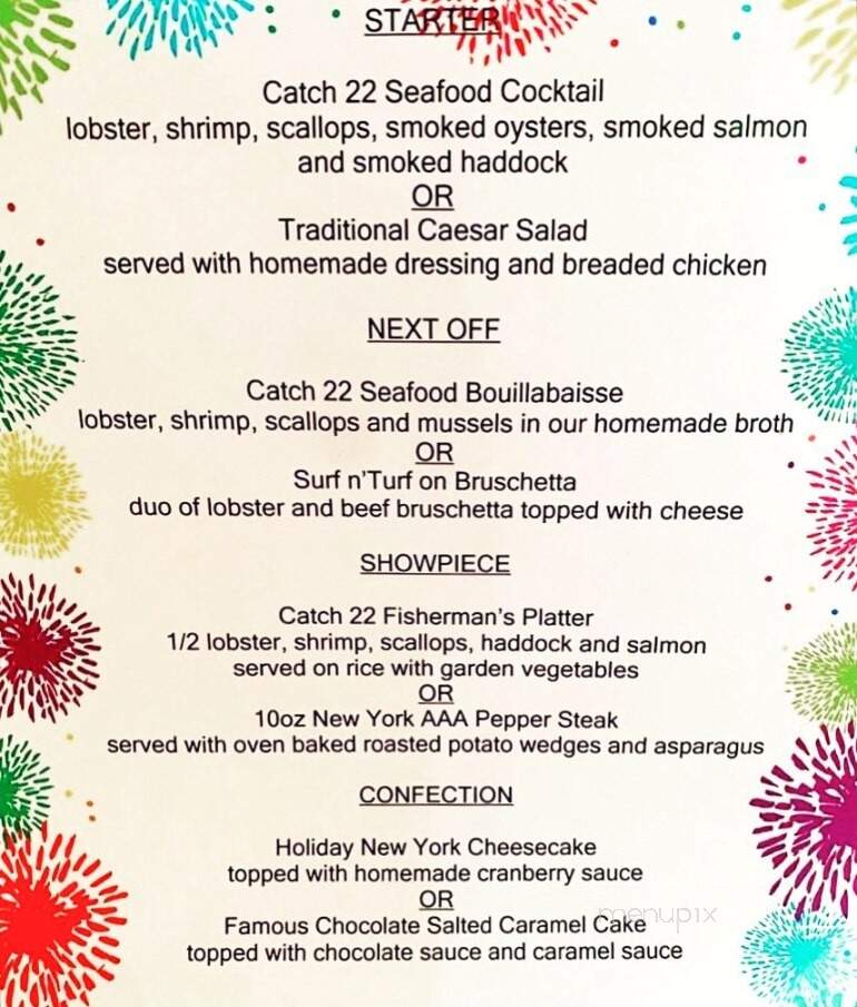 Catch 22 - Moncton, NB menu_pic
