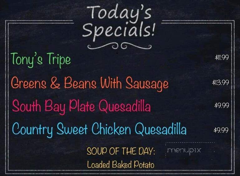 SouthBay Bar and Grill - Rochester, NY menu_pic