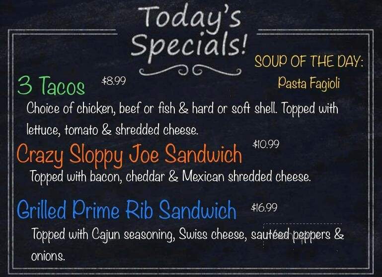 SouthBay Bar and Grill - Rochester, NY menu_pic