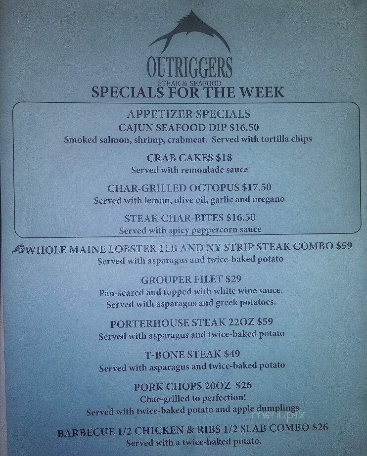 Outriggers Steak and Seafood - Lansing, IL