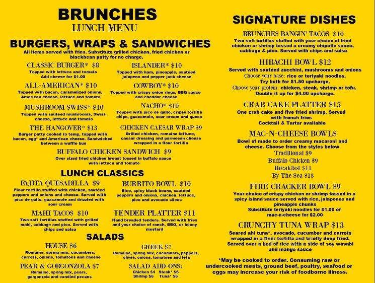 Brunches - Wilmington, NC menu_pic